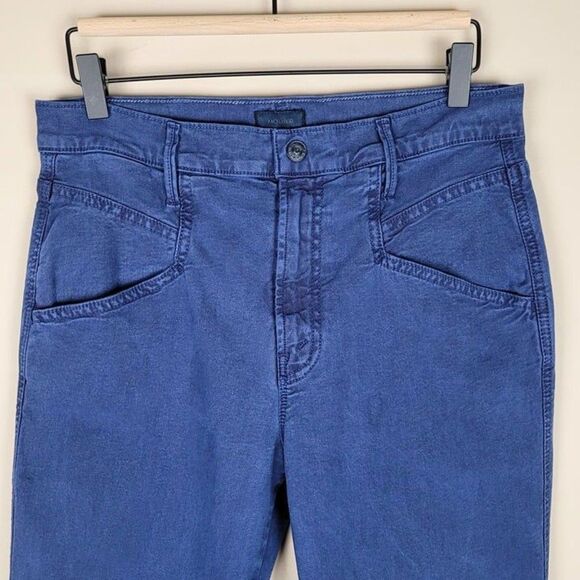 Mother Size 28 The Breaker Crop Jeans Straight Leg Stretch Eclipse Blue - Picture 4 of 12